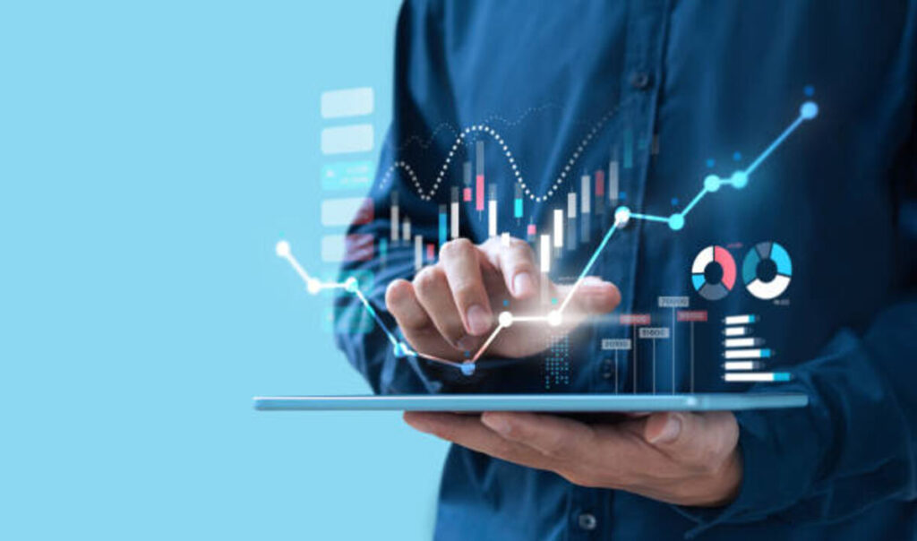 businessman trading online stock market on teblet screen digital investment concept